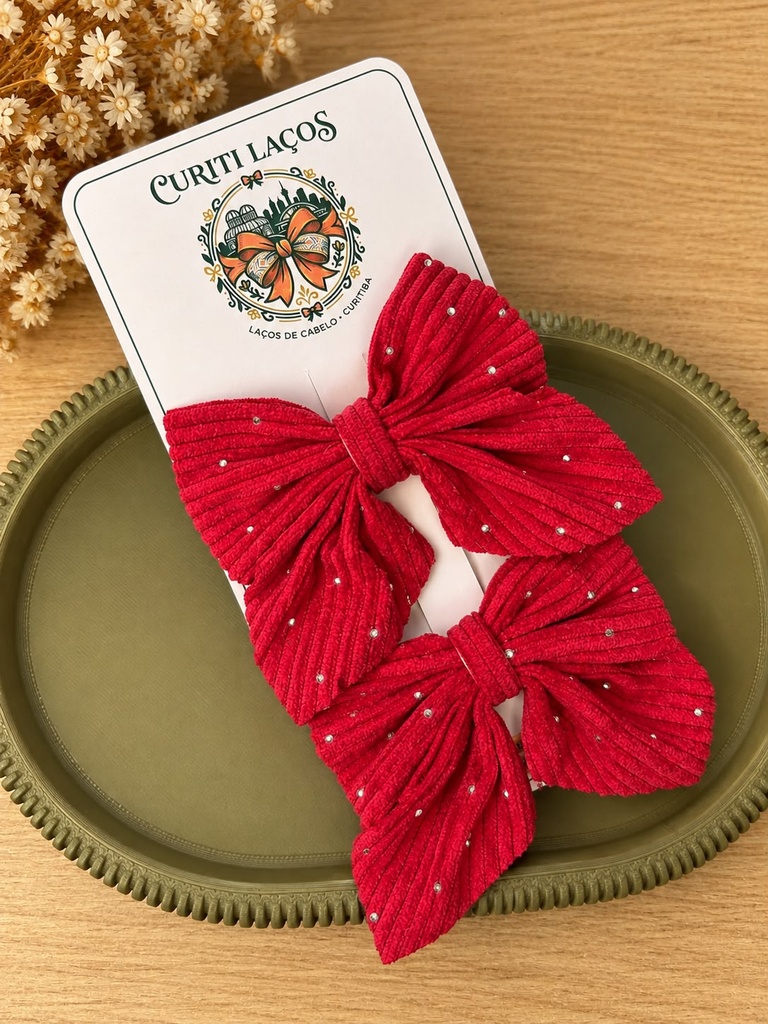 Par de Laços Estelar Vermelho - Bico de Pato